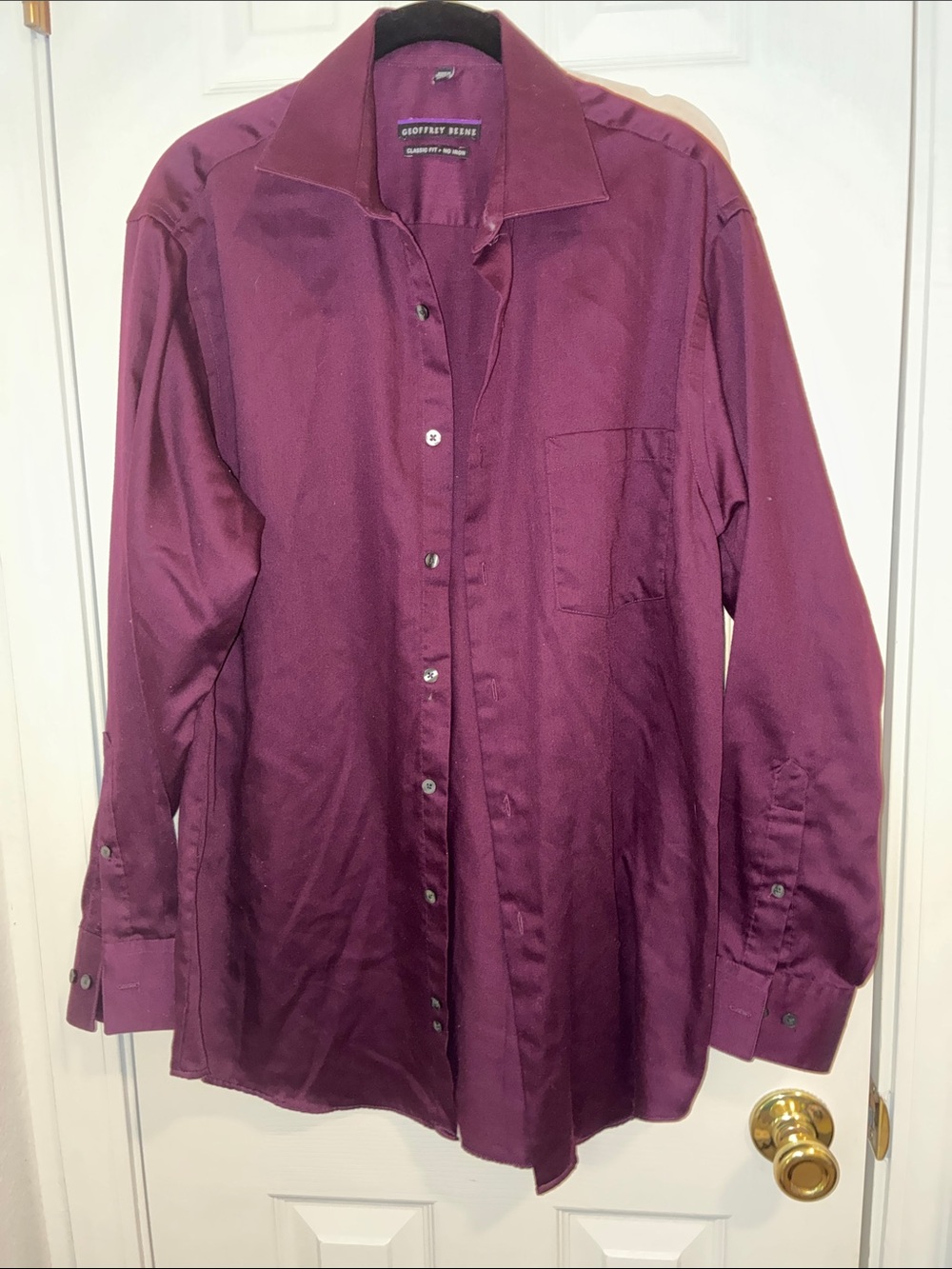 Geoffrey Beene Men's Long Sleeve Dress Shirt - Plum